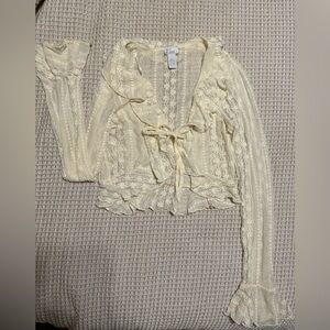 Most of Melrose Ivory Lace Cardigan Style